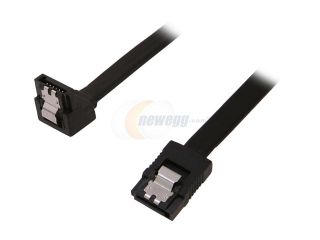 Coboc 1.5 ft. Serial ATA (SATA) 3 Cable w/ Metal Latch   90 Degree to 180 Degree (Black)