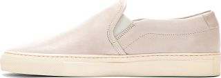 common projects taupe leather slip on shoes 405 usd view details