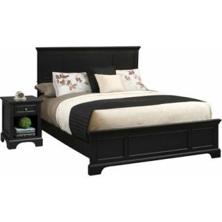 Home Styles Bedford King Bed and Nightstand, Black