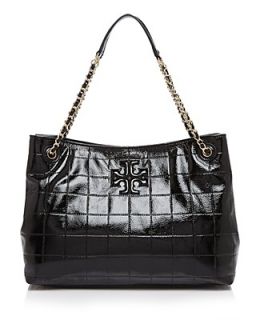 Tory Burch Marion Quilted Patent Slouchy Tote