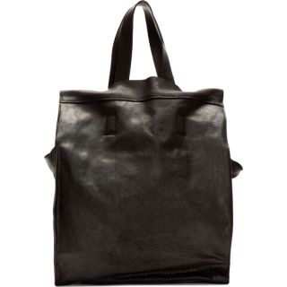 Marsèll Black grained leather modified tote bag