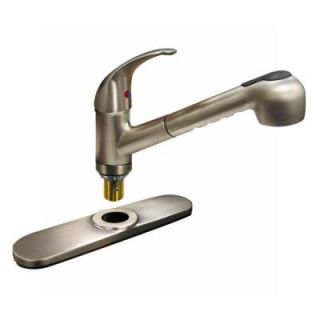 KISSLER & CO Dominion Single Handle Pull Out Sprayer Kitchen Faucet in Brushed Nickel 77 2120