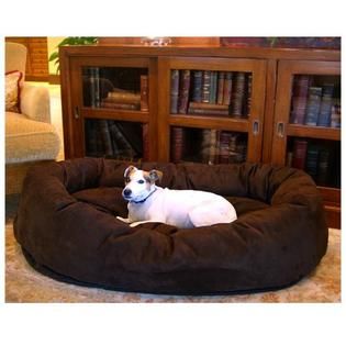 Majestic Pet 40in Bagel Dog Pet Bed Suede Chocolate