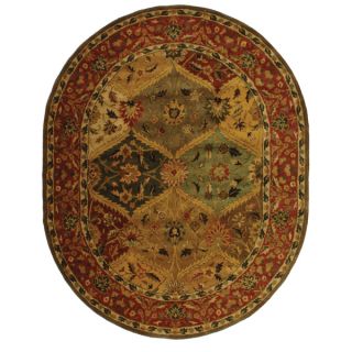 Safavieh Handmade Heritage Kerman Burgundy Wool Rug (46 x 66 Oval)