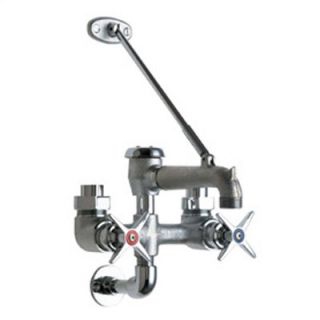 Manual Garage Faucet with Body Support Plate and Double Cross Handle