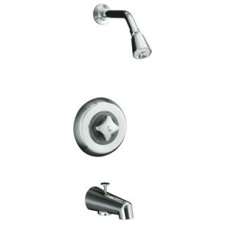 KOHLER Triton 1 Handle Rite Temp Pressure Balancing Tub and Shower Faucet Trim Kit in Polished Chrome (Valve Not Included) K T6908 2A CP