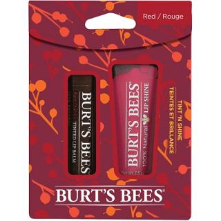 Burt's Bees Tint 'N Shine Red Lip Balm and Lip Shine Gift Set, 2 pc