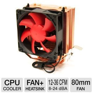 SilenX EFZ 80HA3 Effizio CPU Cooler   80mm Fan, LGA 775, LGA 1156, 2x Heat Pipes