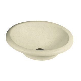 Swanstone Caraway Seed Solid Surface Oval Bathroom Sink with Overflow