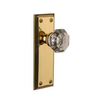 Grandeur Fifth Avenue Polished Brass Plate with Privacy Chambord Crystal Knob FAVCHM 40 PB