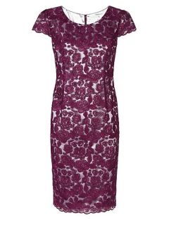 Jacques Vert Corded Lace Two Tone Dress Pink