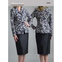 Navy/ White Zebra Printed Jacket w/ Solid Navy Skirt  