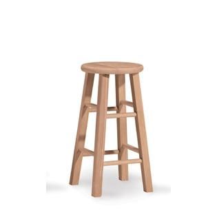 International Concepts Round Top Stool 24 Seat Height Unfinished