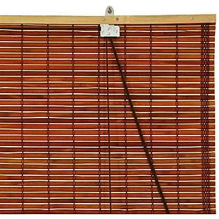 Oriental Furniture  Burnt Bamboo Roll Up Blinds   Mahogany   (72 in. x