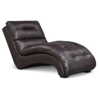Abbyson Living Soho Brown Leather Chaise
