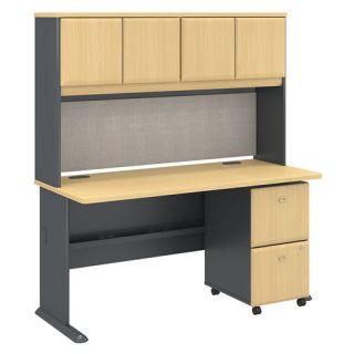 Bush Business Furniture Series A Office Desk with Hutch and 2 Drawers