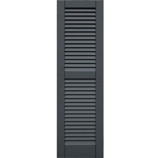 Winworks Wood Composite 15 in. x 51 in. Louvered Shutters Pair #663 Roycraft Pewter 41551663