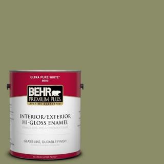 BEHR Premium Plus 1 gal. #S370 5 Pesto Paste Hi Gloss Enamel Interior/Exterior Paint 830001
