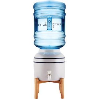 Primo Ceramic Crock Water Dispenser with Wooden Stand