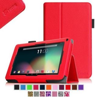 Fintie Premium PU Leather Folio Case Stand Cover for RCA 7" Tablet / RCA Voyager II 7" Tablet WIFI Android, Red