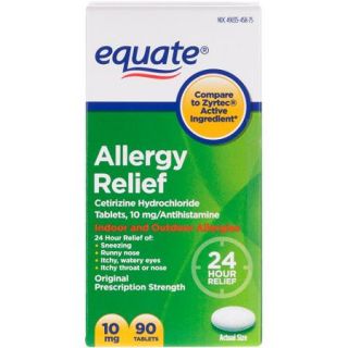 Equate Allergy 24 Hour Indoor & Outdoor Tablets 90 ct