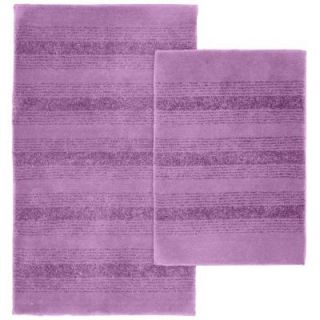 Garland Rug Essence Purple 21 in. x 34 in. Washable Bathroom 2 Piece Rug Set ENC 2pc 09