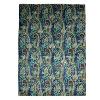 Solo Rugs Suzani Blue 9 ft. 1 in. x 12 ft. 2 in. Indoor Area Rug M1710 374