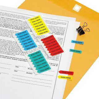 Sign Here, Blue/Mint/Red/Yellow, 126 Flags/Pack