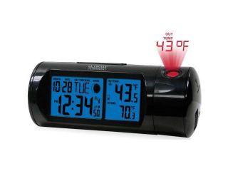 La Crosse Technology LCR616143B La Crosse Technology 616 143 Projection Alarm Clock with Backlight with In/Out Temp and Sound Activated Backlight