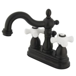 Kingston Brass Victorian 4 in. Centerset 2 Handle Bathroom Faucet in Oil Rubbed Bronze HKB1605PX