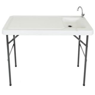 Folding Portable Fish Fillet & Hunting & Cutting Table with Sink Faucet New