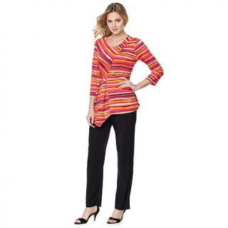 Slinky® Brand Striped Tunic and Solid Pant Set   7982598