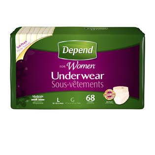 Depend  for Women Underwear, Moderate Absorbency, L 68ct