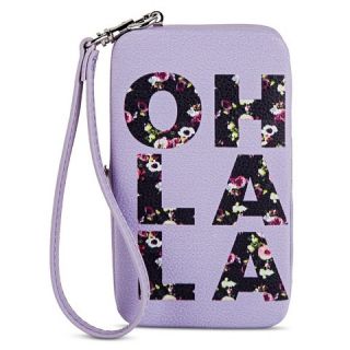 Womens OH LA LA Cell Phone Case Wallet   Purple