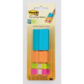3M Post It 1 in. x 1.5 in. Assorted Bright Colors Flags and Pop up Page Markers (1 Pack) 672 C1