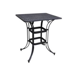 Home Styles Biscayne Black 36 in. x 30 in. Rectangular Patio Bistro Table 5554 36
