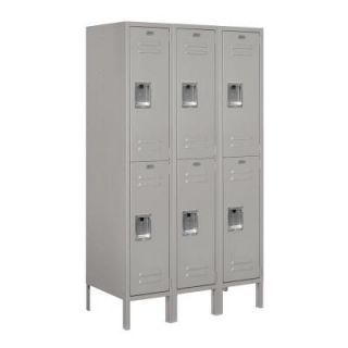 Salsbury Industries 62000 Series 36 in. W x 66 in. H x 18 in. D 2 Tier Metal Locker Unassembled in Gray 62358GY U