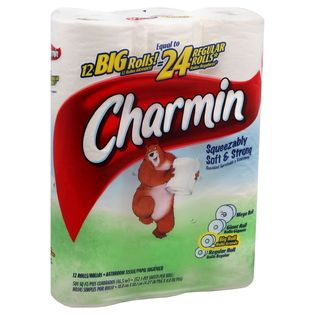 Charmin Bathroom Tissue, Big Roll, 1 Ply, 12 rolls   Food & Grocery