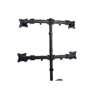 32.94 H x 33.18 W Height Adjustable 4 Screen Desk Mount Stand by