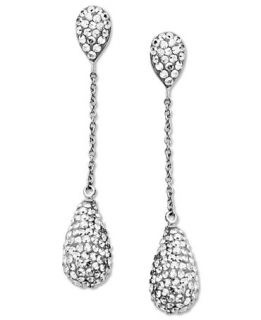 Kaleidoscope Sterling Silver Earrings, White Crystal Drop Earrings