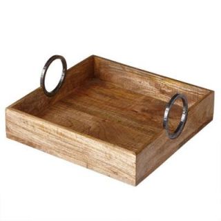 Filament Design Sundry Wood Decorative Tray with Metal Handles 102513