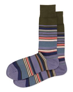 Paul Smith Nautical Stripe Socks, Black
