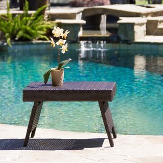 Christopher Knight Home Outdoor Wicker Adjustable Folding Table with