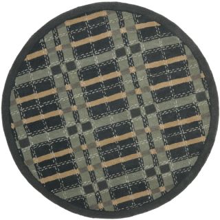 Martha Stewart Colorweave Plaid Wrought Iron Navy Wool/ Viscose Rug (6