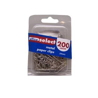 Office Select Silver Metal Paper Clips 200 count   Office Supplies