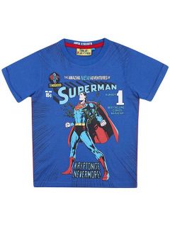 Fabric Flavours Boys Amazing Superman T Shirt Blue