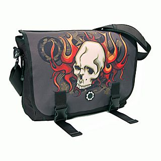 DadGear Skulls & Flames Diaper Messenger Bag