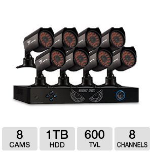 Night Owl 8 Channel 960H PRO Series DVR Security System   1TB HD, 8x 600 TVL Night Vision Cameras, 2 Audio Enabled Cameras, Night Owl Pro App    PRO 881TB