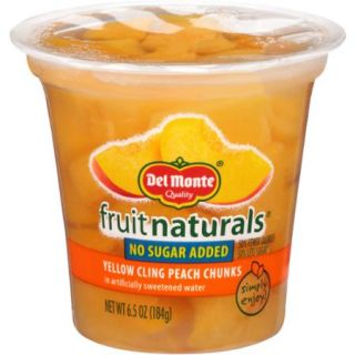 Del Monte Fruit Naturals No Sugar Added Yellow Cling Peach Chunks, 6.5 oz