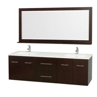 Wyndham Collection Centra 72 inch Double Bathroom Vanity in Gray Oak, Green Glass Countertop, Square Porcelain Undermount Sinks, and 70 inch Mirror